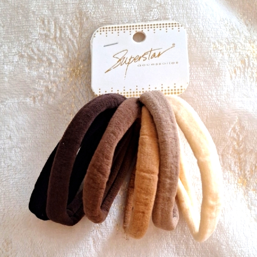 3 For $15 Brown and Cream Hair Ties Large